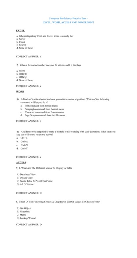 dpwh computer proficiency exam reviewer pdf|Computer Proficiency Practice Test – EXCEL, WORD, .